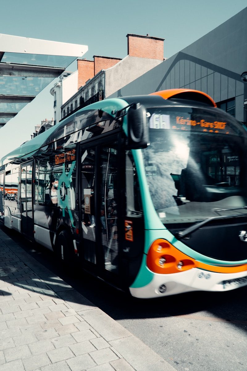 white and green bus on road during daytime